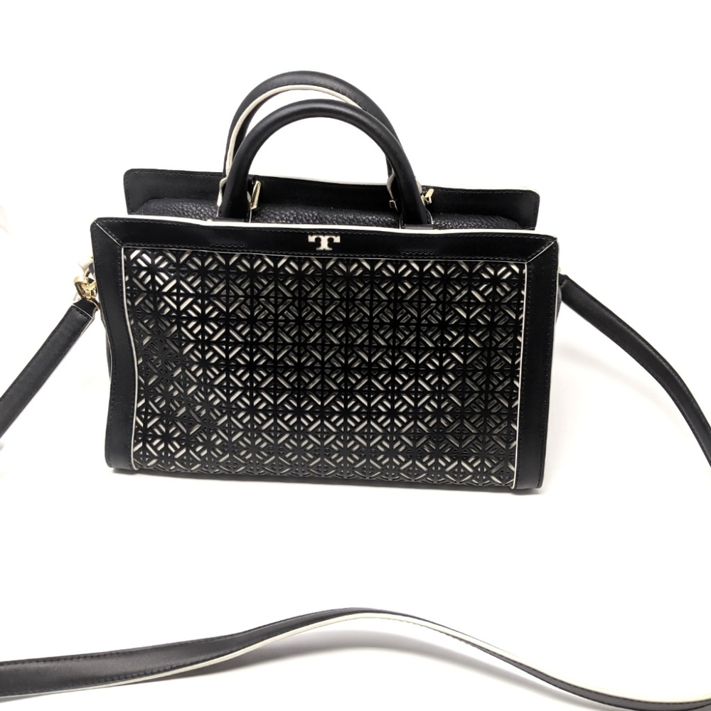 Tory Burch Black Bag Fret T Satchel